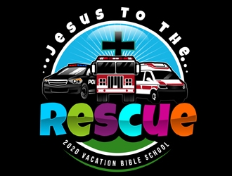 Jesus To The Rescue - 2020 Vacation Bible School logo design by DreamLogoDesign