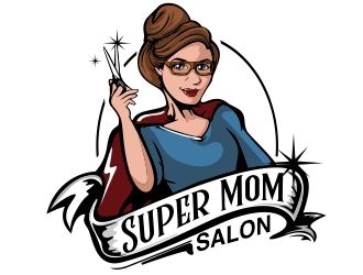 Super Mom Salon logo design by veron