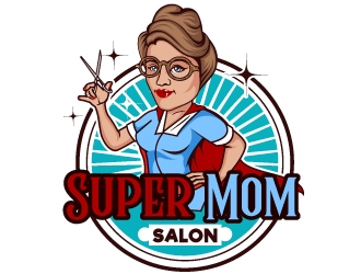 Super Mom Salon logo design by Suvendu