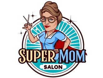 Super Mom Salon logo design by Suvendu