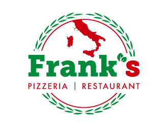 Franks Pizzeria Restaurant logo design by pencilhand