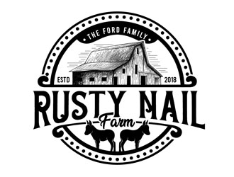 Rusty Nail Farm logo design by DreamLogoDesign