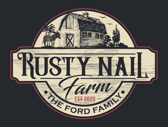 Rusty Nail Farm logo design by DreamLogoDesign