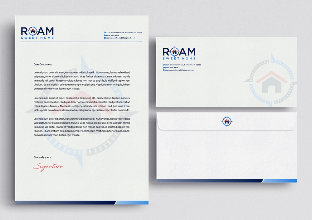 Roam Sweet Home logo design by KHAI