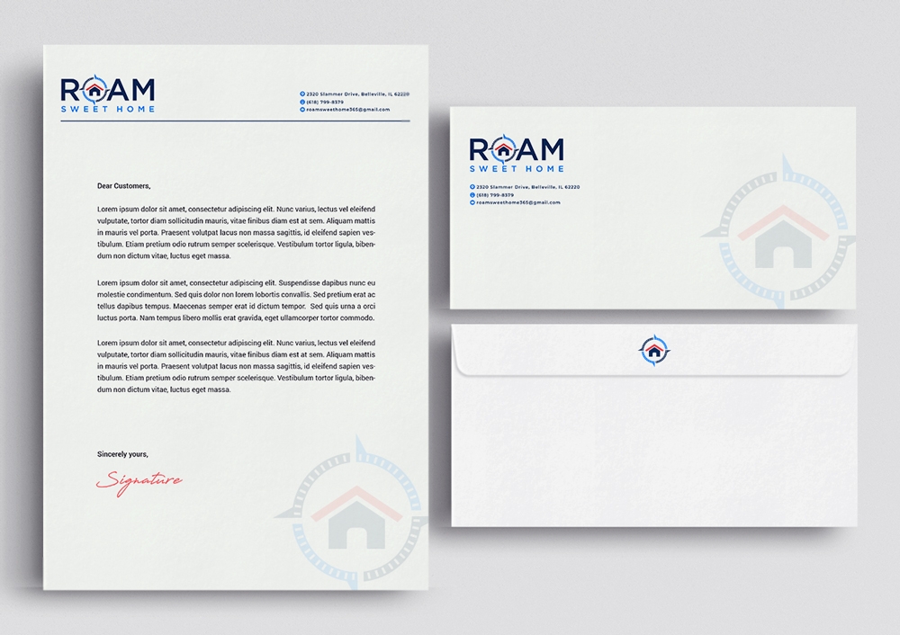 Roam Sweet Home logo design by KHAI