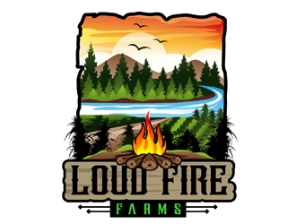 Loud Fire Farms logo design by DreamLogoDesign