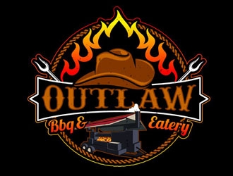 Outlaw BBQ & Eatery logo design by DreamLogoDesign