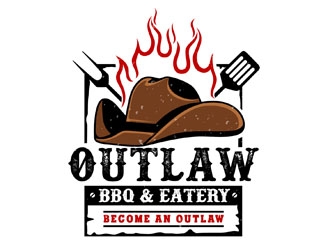 Outlaw BBQ & Eatery logo design by DreamLogoDesign