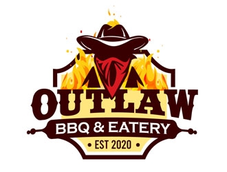 Outlaw BBQ & Eatery logo design by DreamLogoDesign