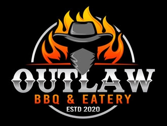 Outlaw BBQ & Eatery logo design by DreamLogoDesign