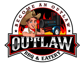 Outlaw BBQ & Eatery logo design by Suvendu