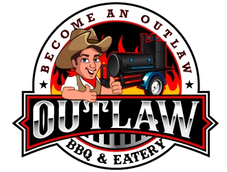 Outlaw BBQ & Eatery logo design by Suvendu
