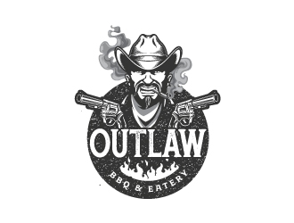 Outlaw BBQ & Eatery logo design by emberdezign