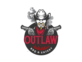 Outlaw BBQ & Eatery logo design by emberdezign