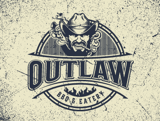 Outlaw BBQ & Eatery logo design by emberdezign