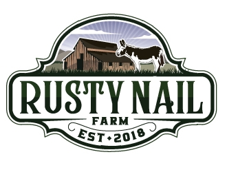 Rusty Nail Farm logo design by Suvendu