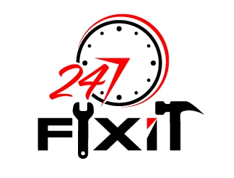 24-7 Fixit logo design by AamirKhan