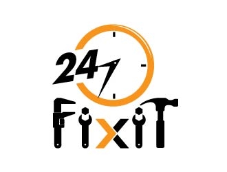 24-7 Fixit logo design by usef44