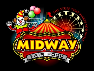 Midway Fair Food  The Stuff That Makes You Smile logo design by MAXR