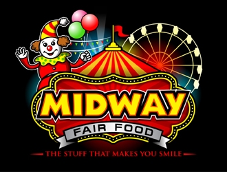 Midway Fair Food  The Stuff That Makes You Smile logo design by MAXR