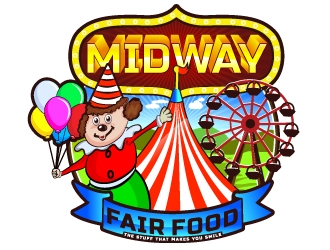 Midway Fair Food  The Stuff That Makes You Smile logo design by Suvendu