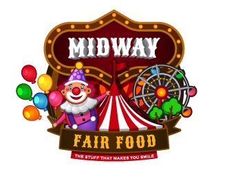 Midway Fair Food  The Stuff That Makes You Smile logo design by Badnats