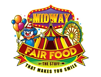 Midway Fair Food  The Stuff That Makes You Smile logo design by gogo