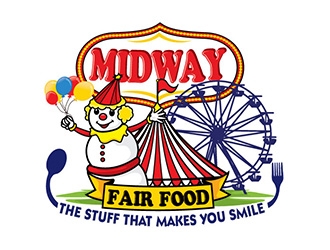 Midway Fair Food  The Stuff That Makes You Smile logo design by gogo