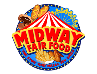 Midway Fair Food  The Stuff That Makes You Smile logo design by ingepro
