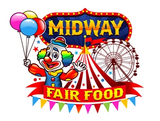Midway Fair Food  The Stuff That Makes You Smile logo design by DreamLogoDesign