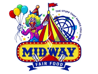 Midway Fair Food  The Stuff That Makes You Smile logo design by DreamLogoDesign