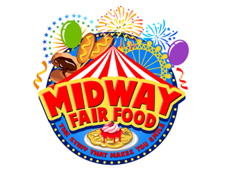 Midway Fair Food  The Stuff That Makes You Smile logo design by ingepro