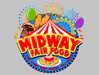 Midway Fair Food  The Stuff That Makes You Smile logo design by ingepro