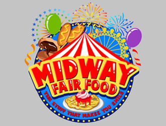 Midway Fair Food  The Stuff That Makes You Smile logo design by ingepro