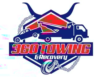 360 TOWING & RECOVERY logo design by LucidSketch