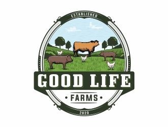 Good Life Farms logo design by Mardhi