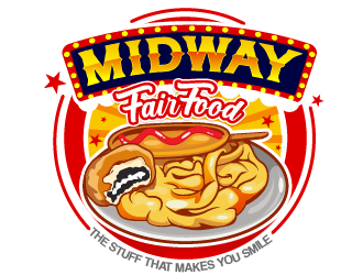 Midway Fair Food  The Stuff That Makes You Smile logo design by Suvendu
