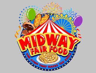 Midway Fair Food  The Stuff That Makes You Smile logo design by ingepro
