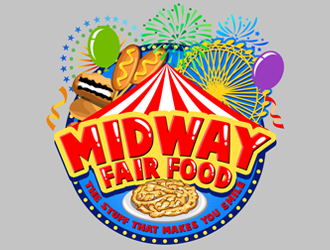 Midway Fair Food  The Stuff That Makes You Smile logo design by ingepro