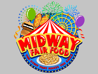 Midway Fair Food  The Stuff That Makes You Smile logo design by ingepro