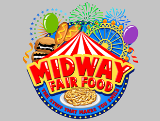 Midway Fair Food  The Stuff That Makes You Smile logo design by ingepro