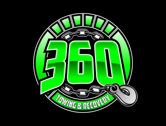 360 TOWING & RECOVERY logo design by ekitessar