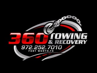 360 TOWING & RECOVERY logo design by jaize
