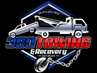 360 TOWING & RECOVERY logo design by LucidSketch