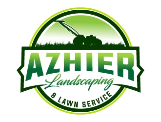 Azhier Landscaping and lawn service logo design by MUSANG