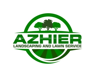 Azhier Landscaping and lawn service logo design by adm3