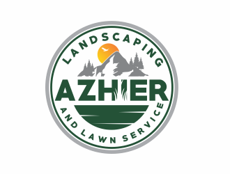 Azhier Landscaping and lawn service logo design by up2date