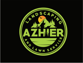 Azhier Landscaping and lawn service logo design by up2date