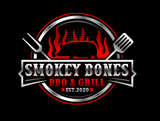 Smokey Bones BBQ & Grill  logo design by Suvendu