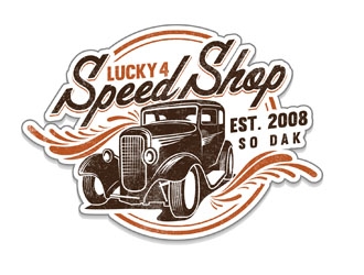 Lucky 4 Speed Shop logo design by DreamLogoDesign